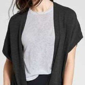 Athleta Knit Open Cocoon Short Sleeve‎ Cardigan Sweater Oversized Blue XXS/XS